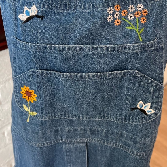Vintage y2k Embroidered Denim Overalls by Agapo size large - Picture 3 of 9